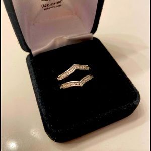 Modern diamond ring enhancer. Real diamonds and white gold.